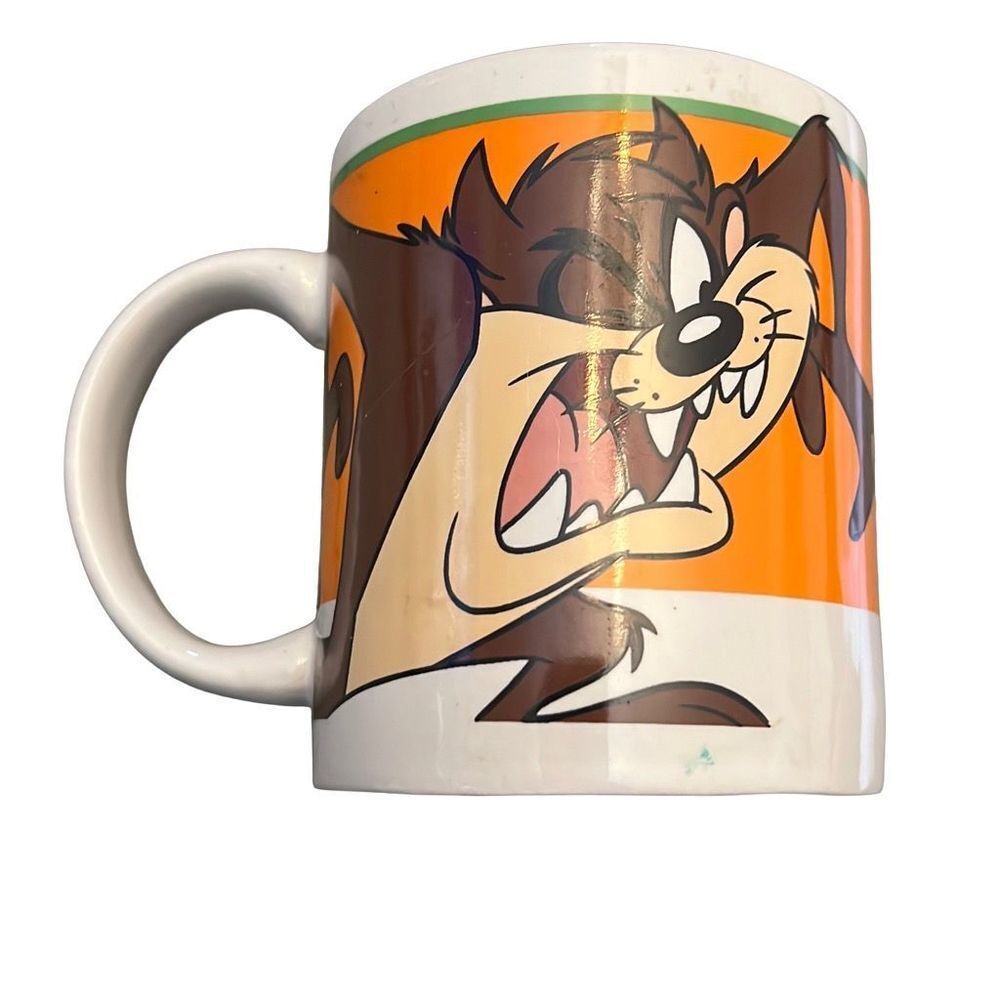 Vintage Looney Tunes Tasmanian Devil Ceramic Coffee Mug 1999 Warner Bros. Cartoo
